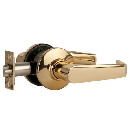 Schlage Grade 2 Tubular Lock, Passage/Closet Latch Function, Non-Keyed, Saturn Lever, Bright Brass Finish S10D SAT 605